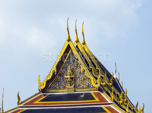 famous temple Phra Sri Ratana Chedi covered with foil gold Stock photo © meinzahn