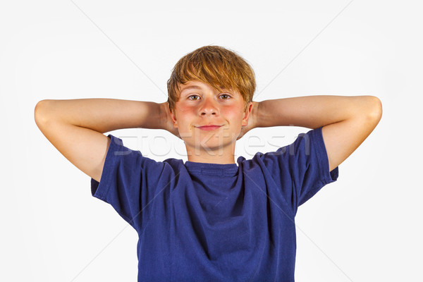 cute handsome boy in studio Stock photo © meinzahn