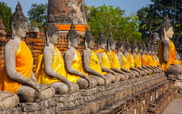 Stock fotó: Buddha · templom · Bangkok · Thaiföld · kő · ázsiai