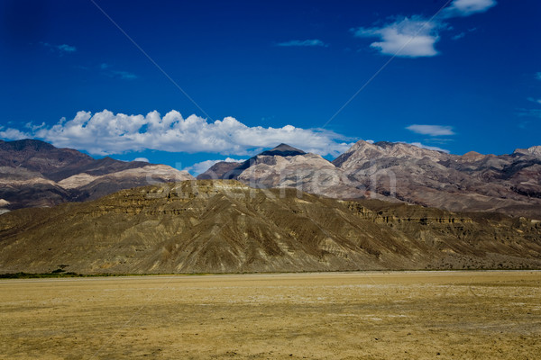 view over the dried salt see of  Searles Lake to the panamid mou Stock photo © meinzahn