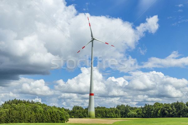 Turbina eolica campo rurale panorama tecnologia estate Foto d'archivio © meinzahn