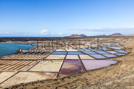 Sal refinaria água paisagem branco padrão Foto stock © meinzahn