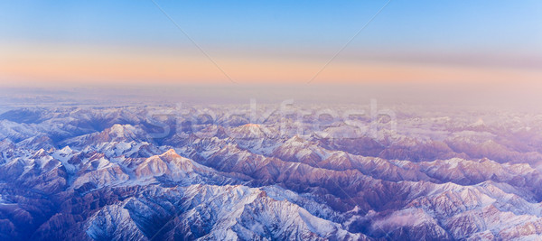 beautiful view from the aircraft to the mountains of the Himalay Stock photo © meinzahn