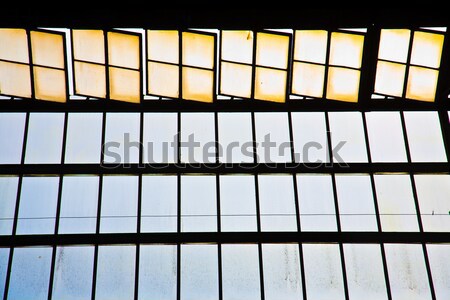 Verre toit belle harmonique structure construction [[stock_photo]] © meinzahn