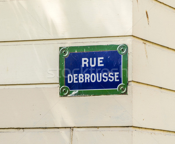 Párizs öreg jelzőtábla Franciaország klasszikus fal Stock fotó © meinzahn