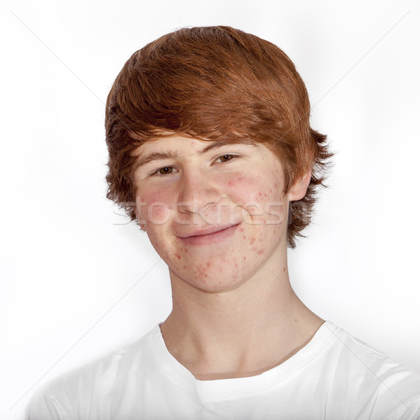 portrait of attractive happy boy in puberty  Stock photo © meinzahn