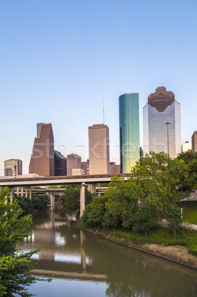 Stok fotoğraf: Görmek · şehir · merkezinde · Houston · geç · öğleden · sonra · gökdelen