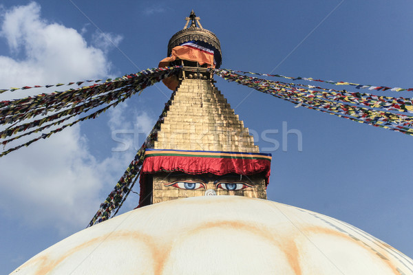 Tibetan flags in Boudhanath Stupa  Stock photo © meinzahn