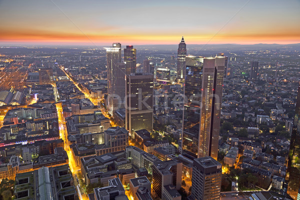 Frankfurt am Main at night Stock photo © meinzahn