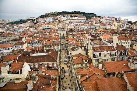 view from the 'Elevador de Santa Justa' to the old part of Lisbo Stock photo © meinzahn