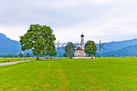 typical bavarian or austrian landscape with a chape Stock photo © meinzahn