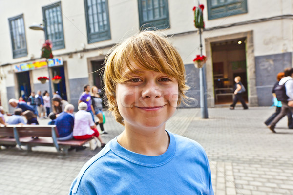 Smart мальчика ходьбе пешеход улыбка детей Сток-фото © meinzahn