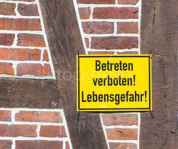 Felirat fal ház építkezés munka biztonság Stock fotó © meinzahn