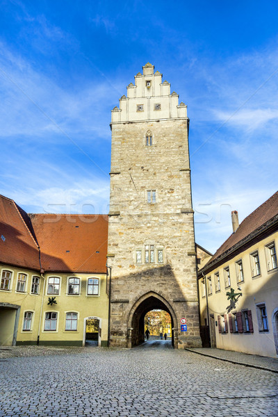 Noerdlinger gate in famous old romantic medieval town of Dinkels Stock photo © meinzahn