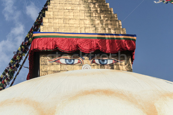 Tibetan flags in Boudhanath Stupa  Stock photo © meinzahn