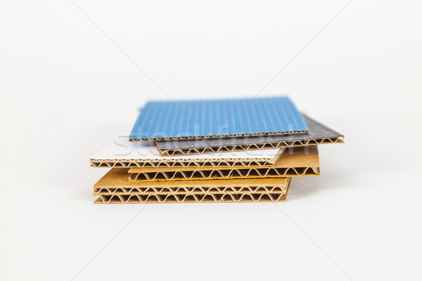 cardboard samples in different thickness and color Stock photo © meinzahn