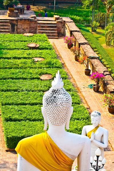 beautiful statue of Buddhas in temple Wat Chai Mongkol Stock photo © meinzahn