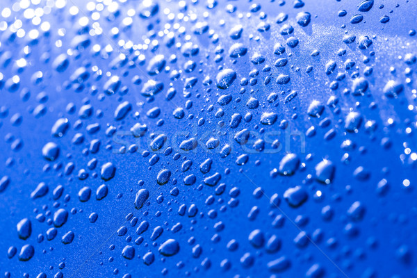 water drops on a metallic surface Stock photo © meinzahn