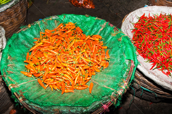 fresh Chili is offered in the Flower Market in Chinatown in bang Stock photo © meinzahn