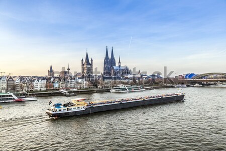 Cologne skyline with dome and bridge Stock photo © meinzahn