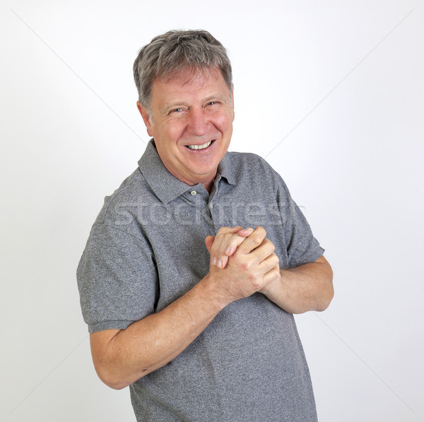 handsome Middle aged  man on white background  Stock photo © meinzahn