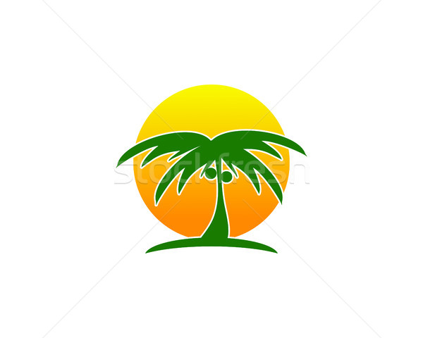 palm tree logo Stock photo © meisuseno