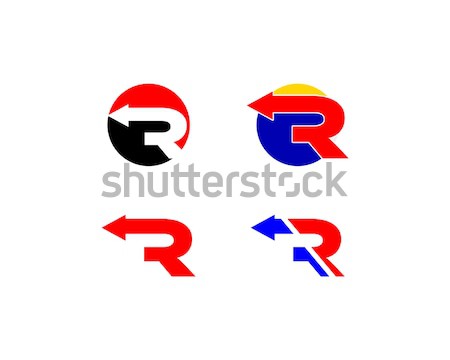 r letter arrow logo collection Stock photo © meisuseno