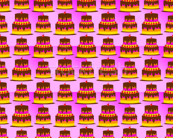 birthday pattern background shaped tart cake Stock photo © meisuseno