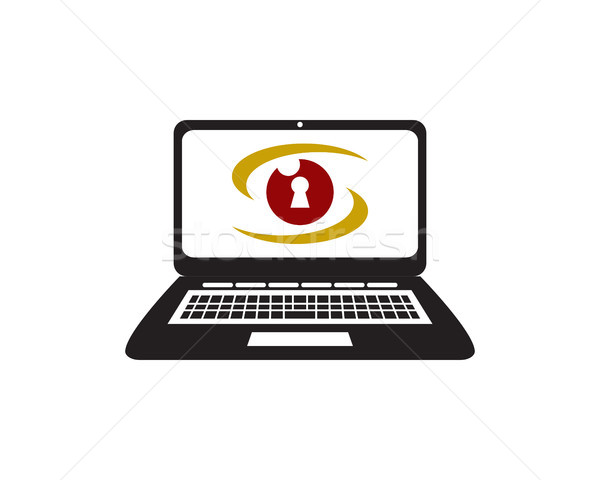 Foto stock: Laptop · proteger · objeto · forma · segurança · olhos