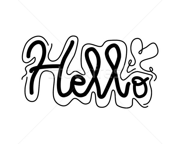 hello handwritten lettering Stock photo © meisuseno