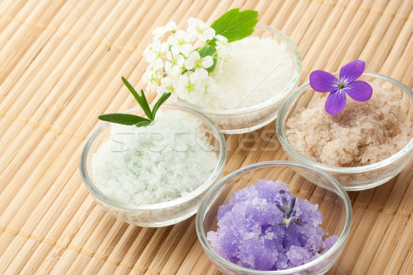 Bath salt with flowers Stock photo © Melpomene