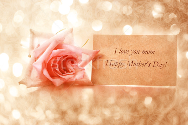 Mothers day message card with rose Stock photo © Melpomene