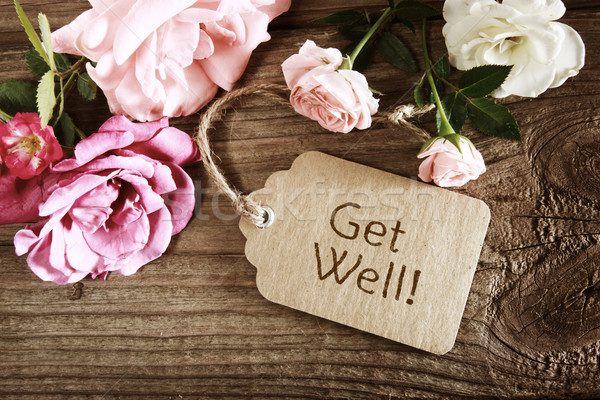 Get well message with roses Stock photo © Melpomene
