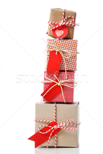 Stack of handcraft gift boxes Stock photo © Melpomene