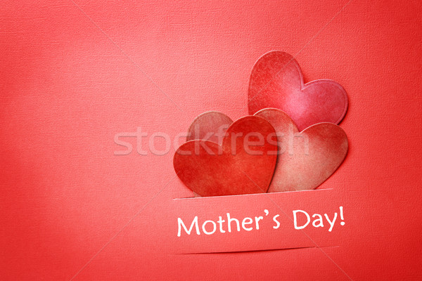 Mothers day message with paper hearts Stock photo © Melpomene