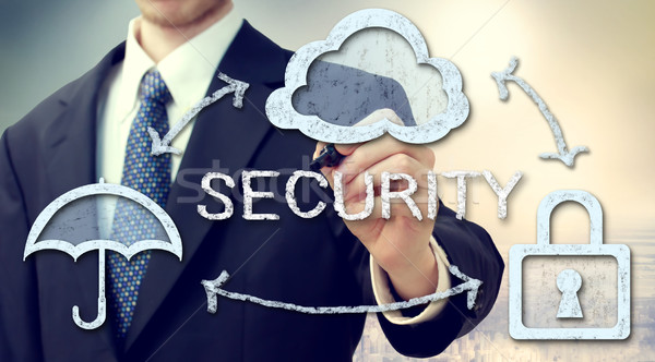 Secure online cloud computing concept Stock photo © Melpomene