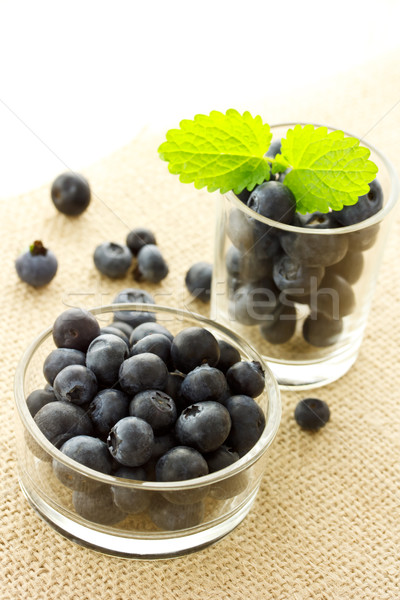 Bleuets verre citron baume contenant fraîches [[stock_photo]] © Melpomene