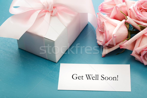 Get Well Soon card with gift Stock photo © Melpomene