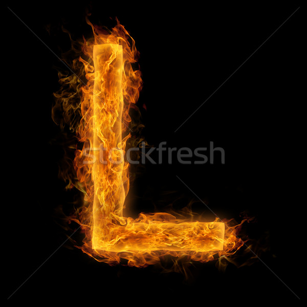 Flaming Letter L Stock photo © Melpomene