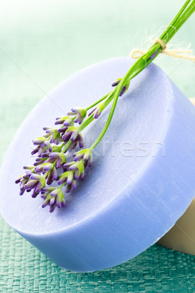 Kézzel készített szappan friss bár természet kék Stock fotó © Melpomene