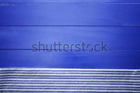 Blue Wooden Boards with Napkin Stock photo © Melpomene