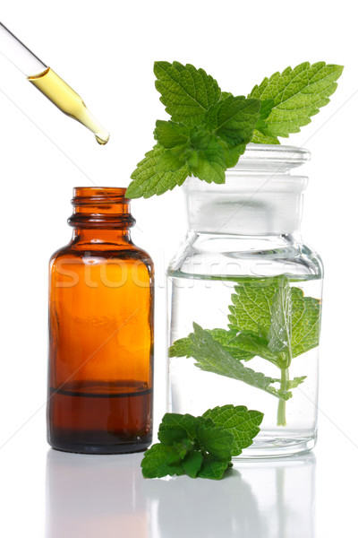 Herbal medicine or aromatherapy dropper bottle Stock photo © Melpomene