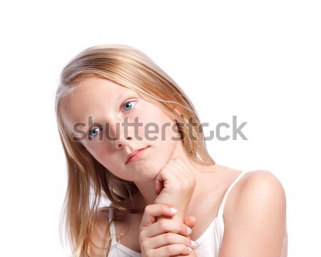 Young Girl Thinking or Looking Stock photo © Melpomene