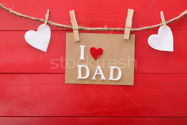 Fathers day message over red wooden board  Stock photo © Melpomene