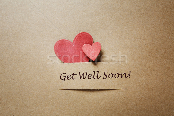Get Well Soon message with red hearts Stock photo © Melpomene