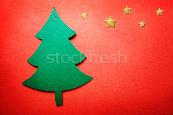 Handmade paper craft Christmas tree Stock photo © Melpomene