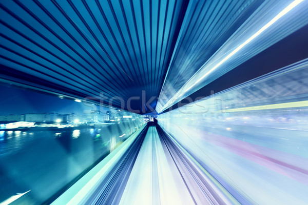 Automated guide-way train at night Stock photo © Melpomene