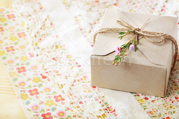 Hand crafted card stock present box Stock photo © Melpomene