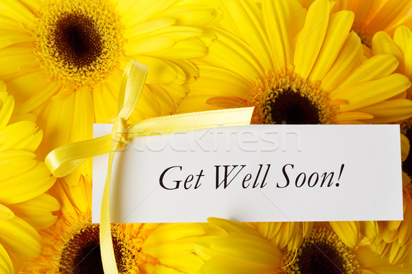 Get Well Soon card with yellow gerberas Stock photo © Melpomene