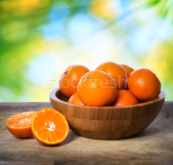 Stockfoto: Houten · kom · bladeren · boom · hout